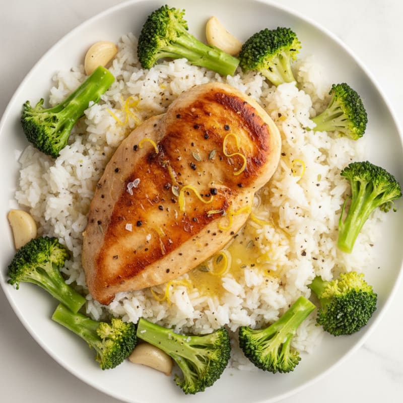 Lemon Herb Roasted Chicken with Rice