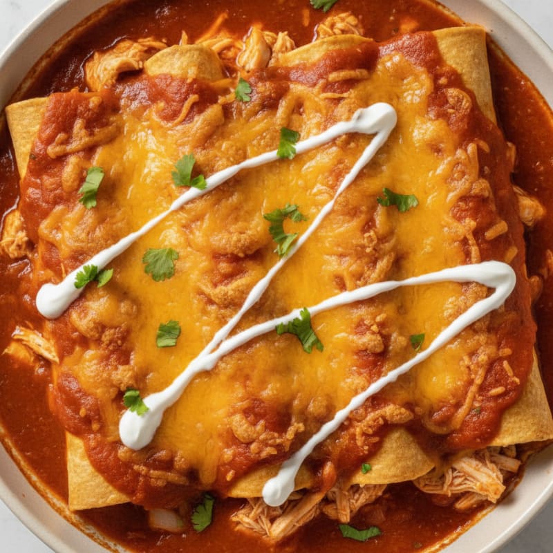 Chicken Enchiladas with Red Chili Sauce