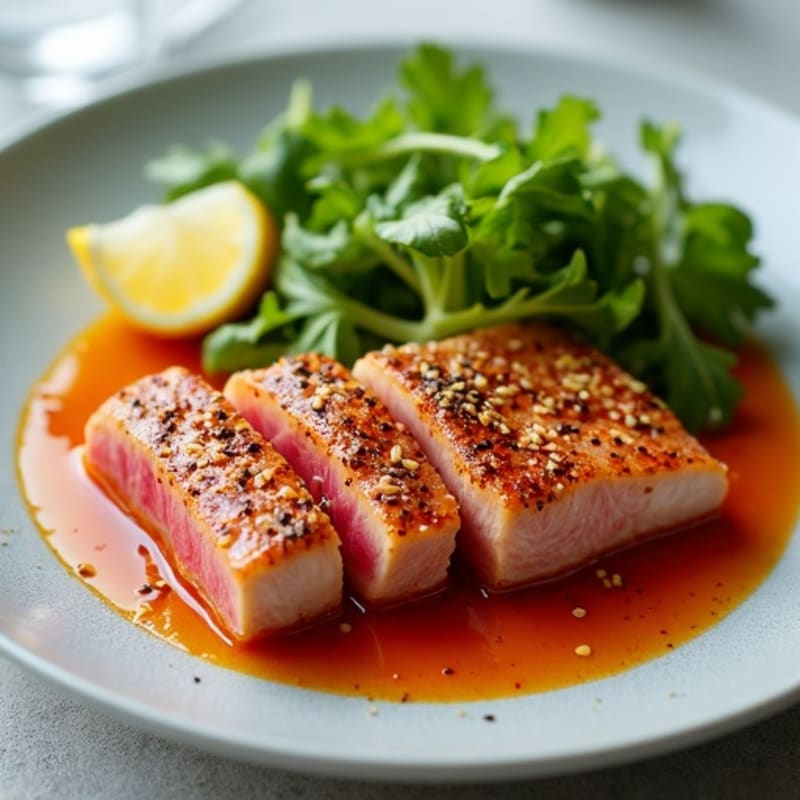 Sesame-Crusted Seared Tuna with Spicy Citrus Sauce