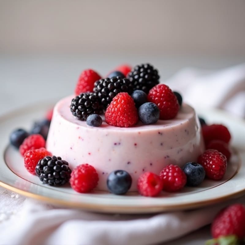 Silky Greek Yogurt Protein Pudding with Mixed Berries