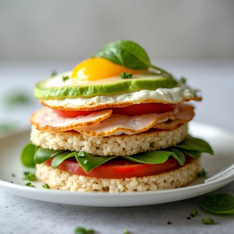 Protein-Packed Savory Rice Cake Stack