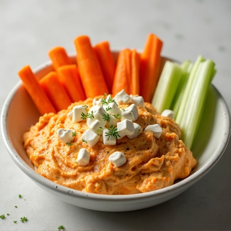 Creamy Buffalo Chicken Dip with Crisp Veggies
