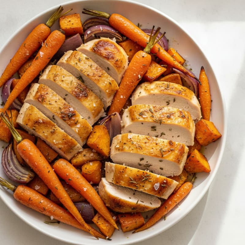 Garlic Herb Roasted Chicken with Root Vegetables
