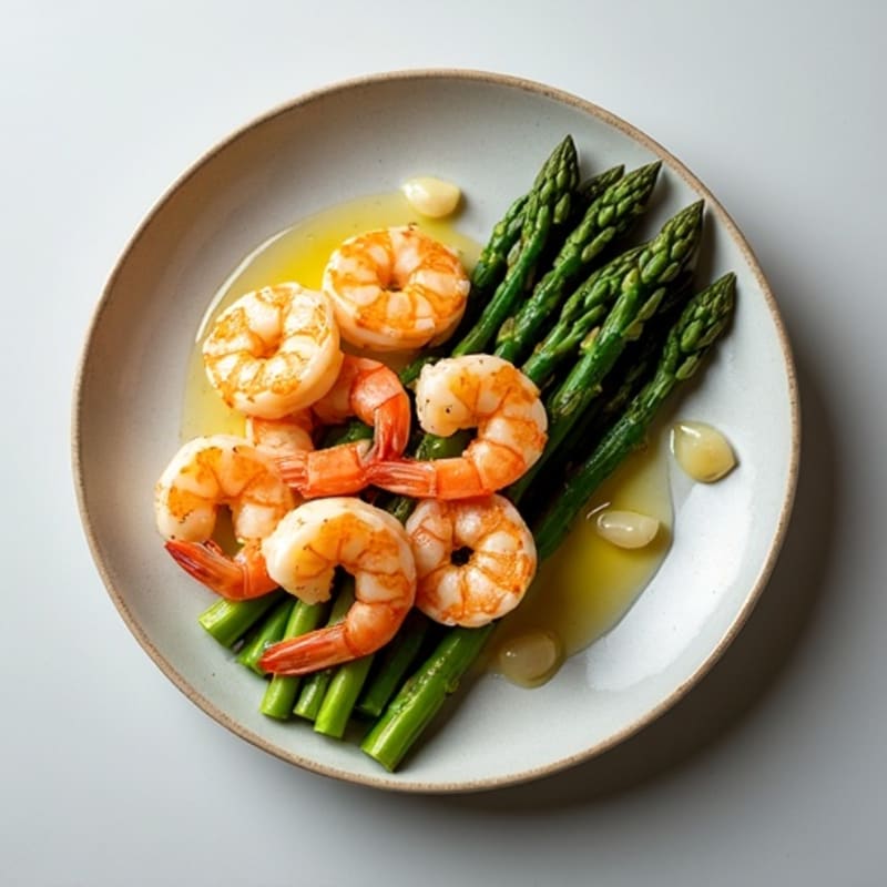 Pan-Seared Lemon Garlic Shrimp with Roasted Asparagus