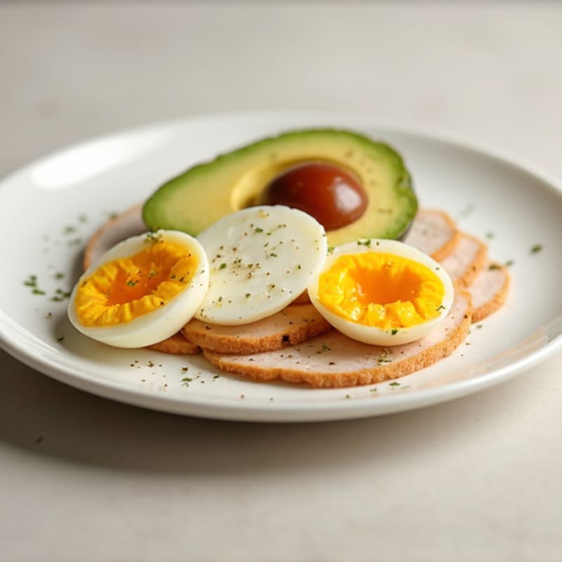 Turkey Breast Slices with Hard Boiled Eggs