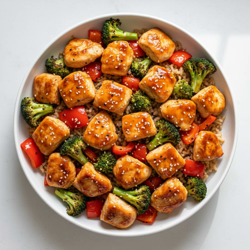 Crispy Teriyaki Chicken with Roasted Vegetables