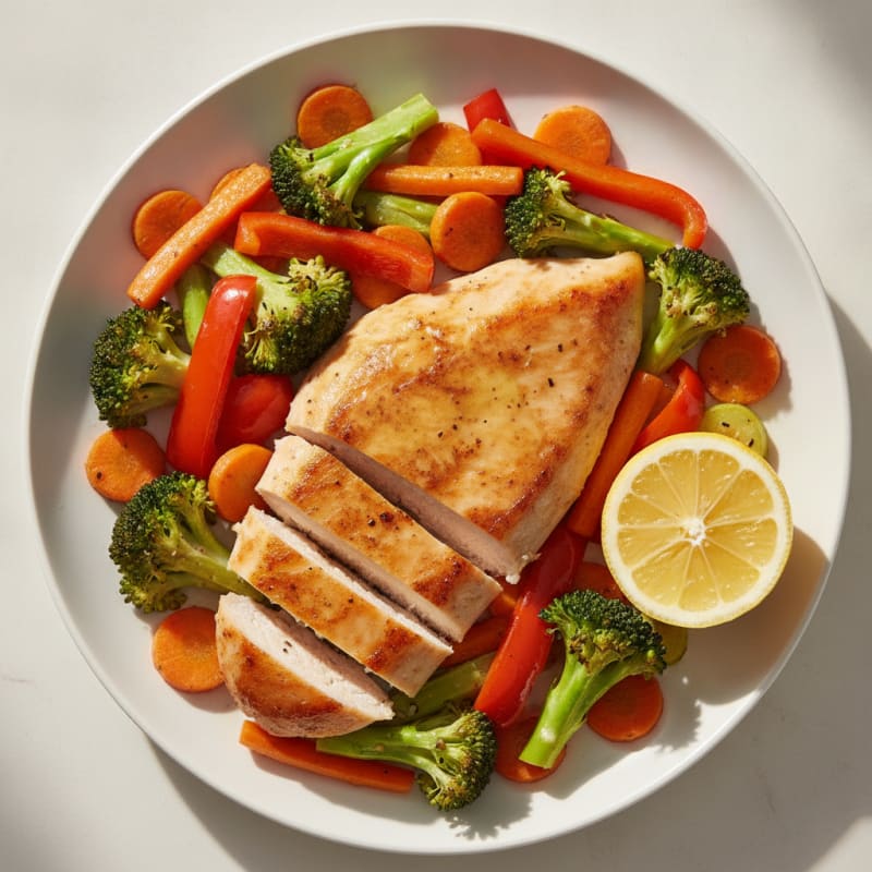 Pan-Seared Chicken with Roasted Vegetables