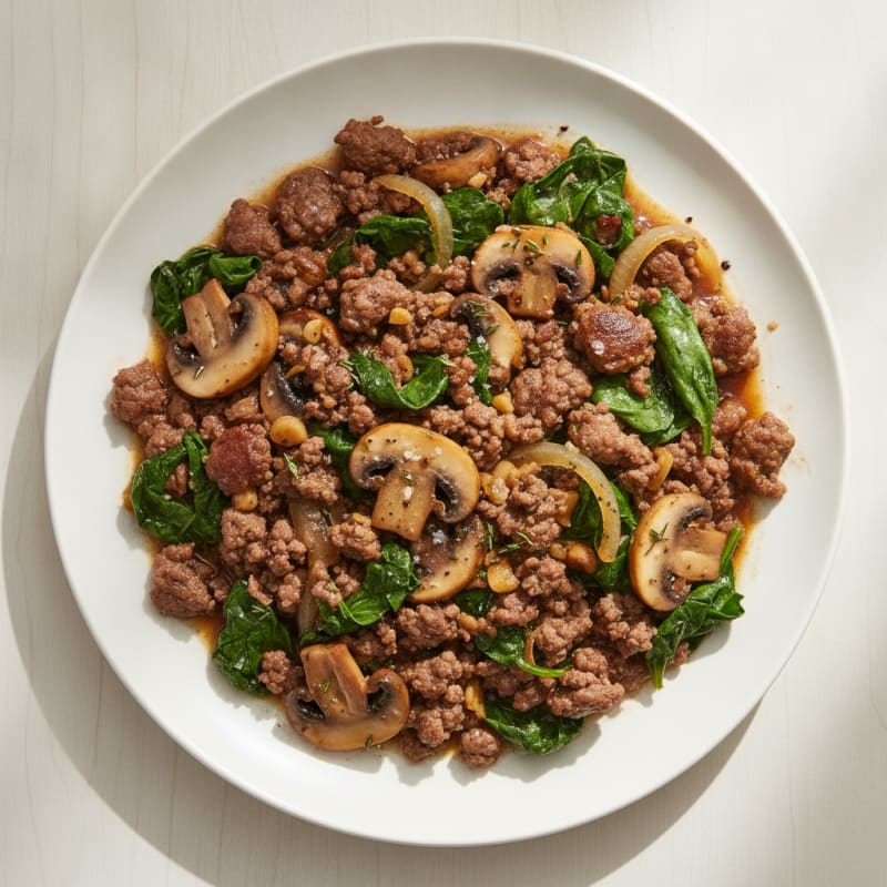 Savory Ground Beef and Mushroom Skillet