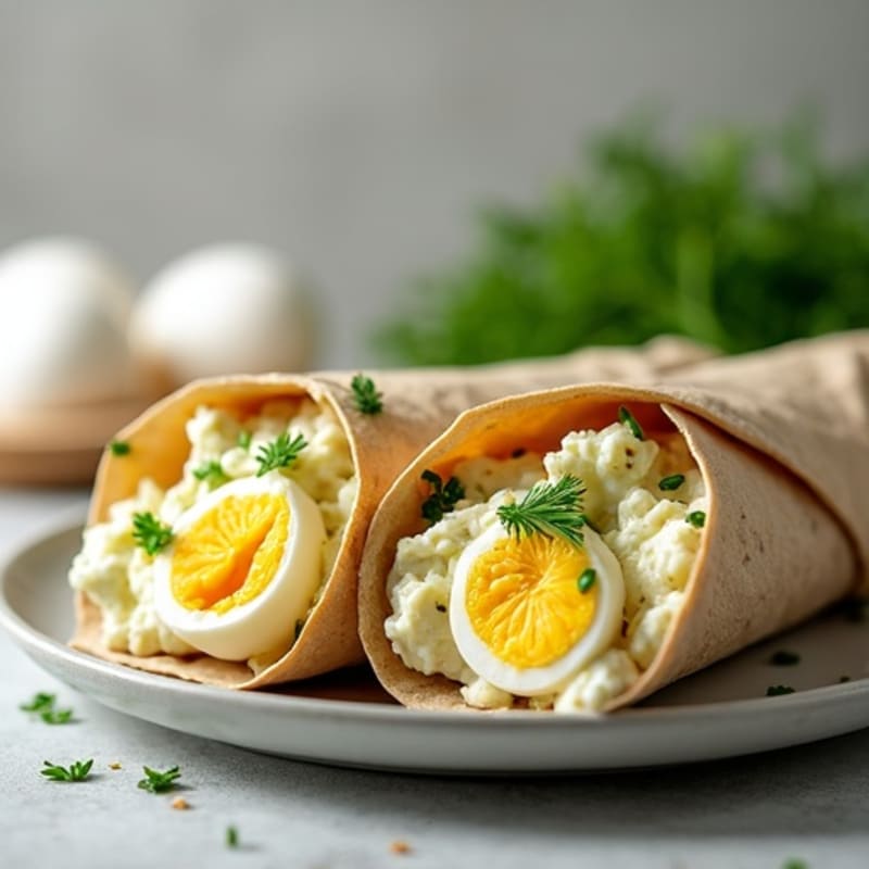 Creamy Herb Egg Salad Whole Wheat Wrap