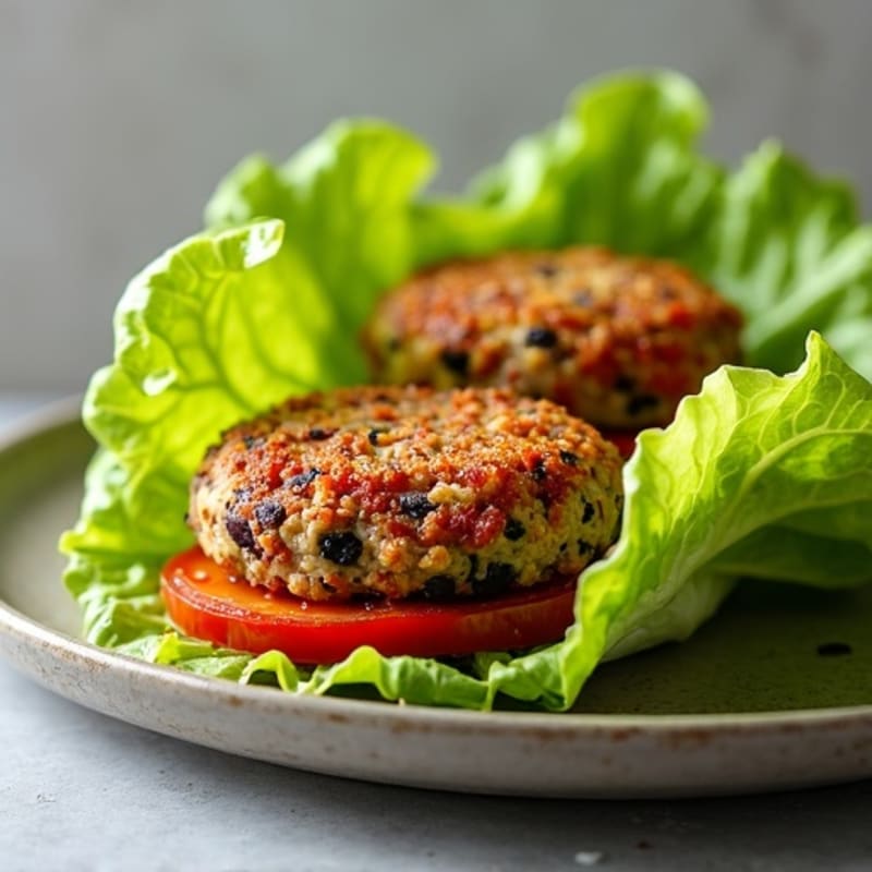 Crispy Black Bean Veggie Burger Lettuce Wraps