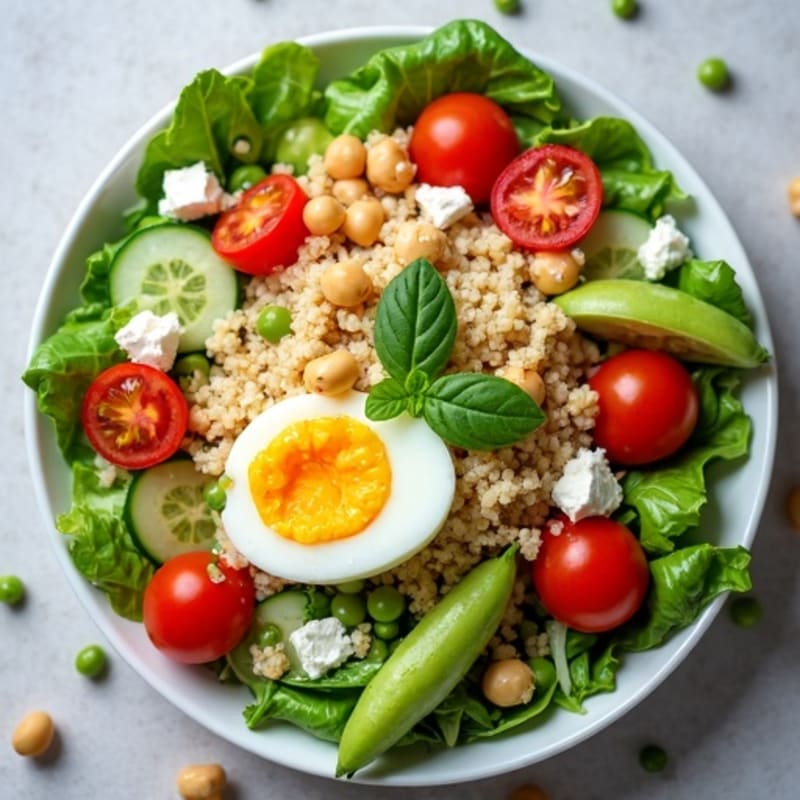 Fresh Chopped Vegetable Salad with Creamy Feta