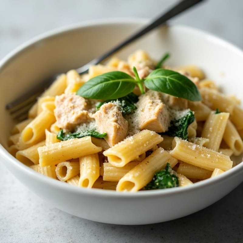 Healthy Creamy Chicken Alfredo Pasta