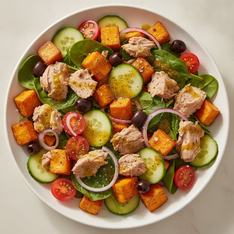 Mediterranean Tuna Sweet Potato Bowl