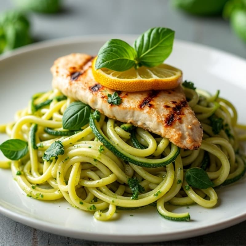 Creamy Cashew Pesto Zucchini Noodles