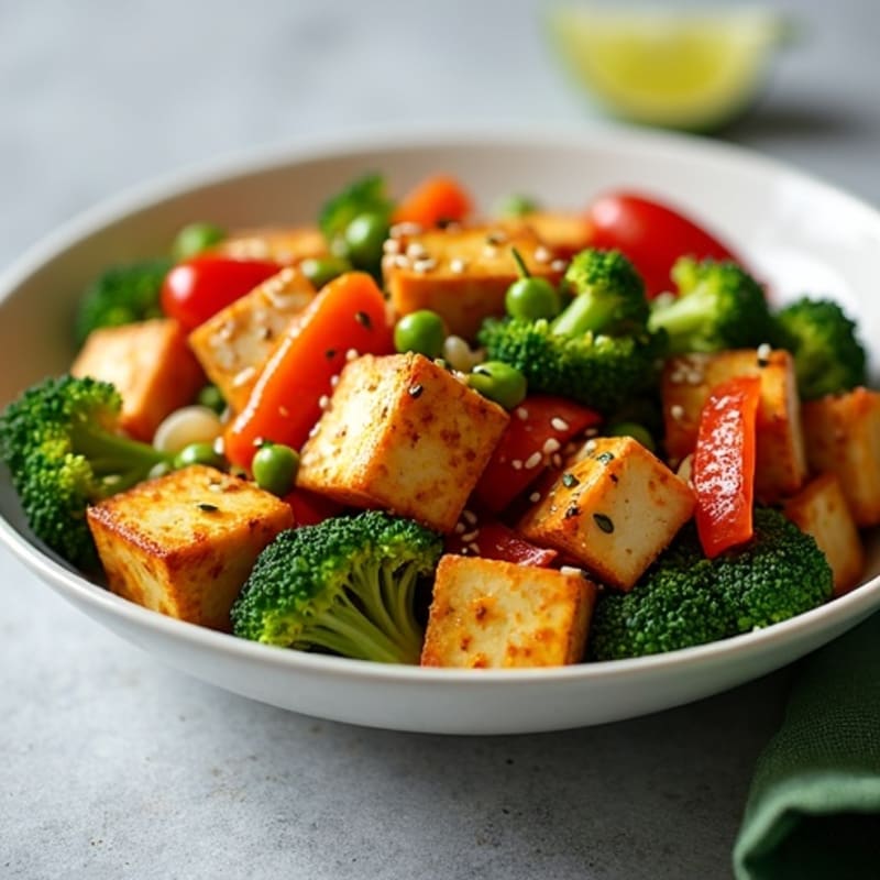 Crispy Sesame Ginger Tofu Stir-Fry
