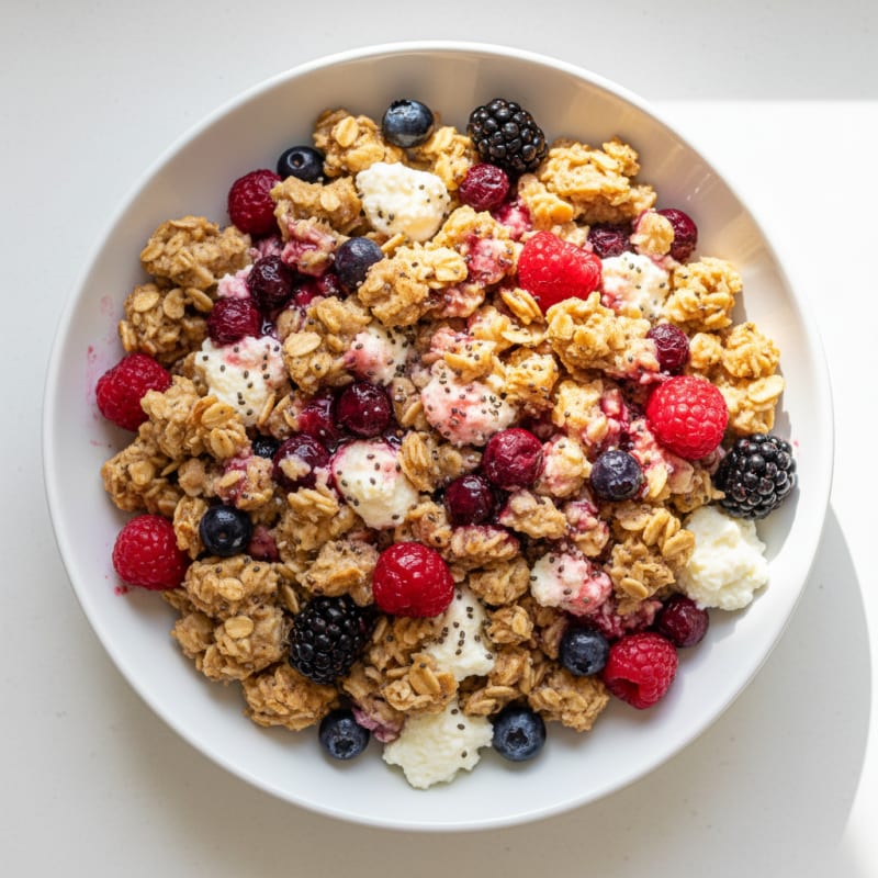 Baked Berry Ricotta Oatmeal