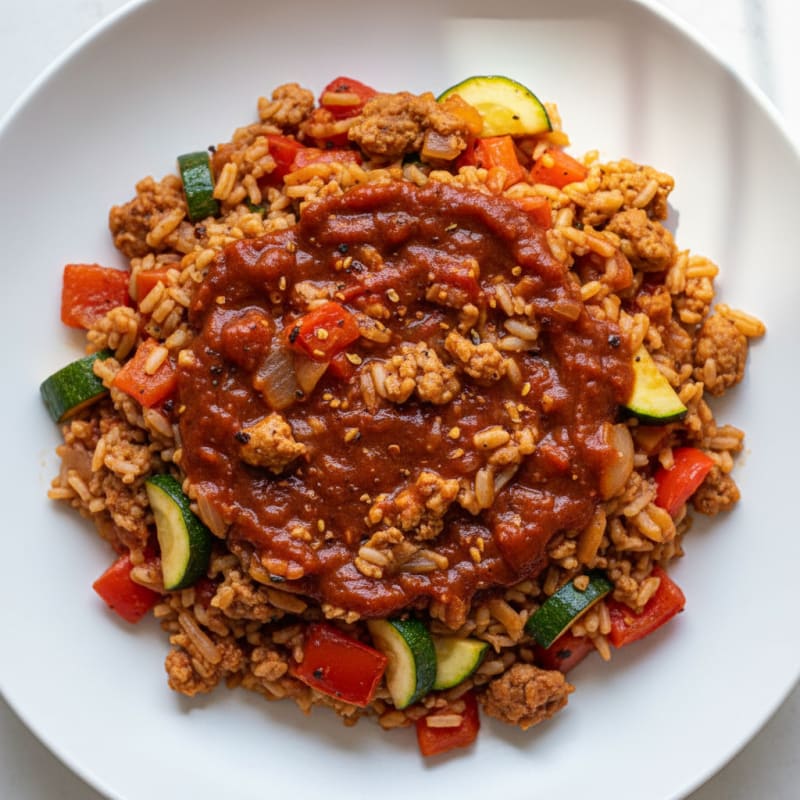 Smoky Ground Turkey and Rice Skillet