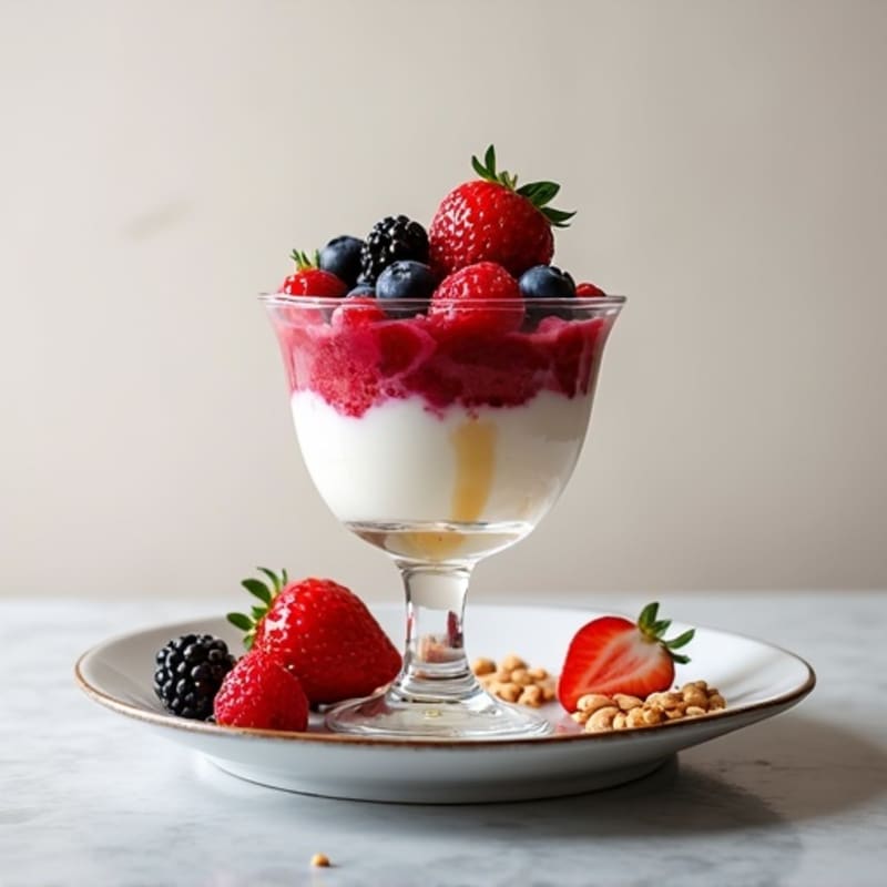 Greek Yogurt Protein Parfait with Mixed Berries