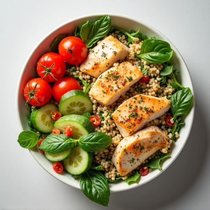 Fresh Herb-Marinated Chicken and Quinoa Bowl
