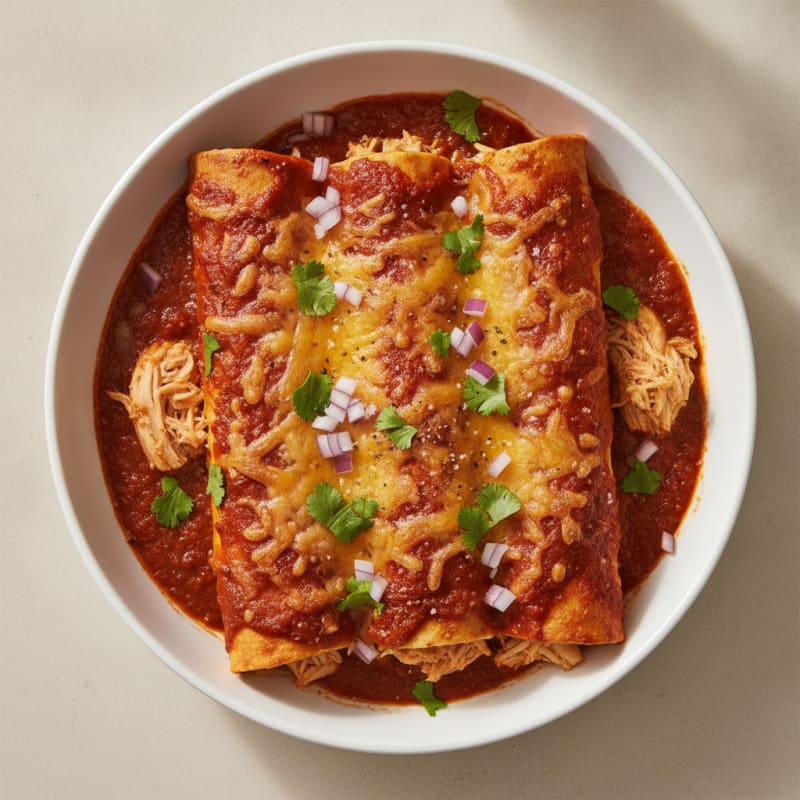 Chicken Enchiladas with Ancho Chili Sauce
