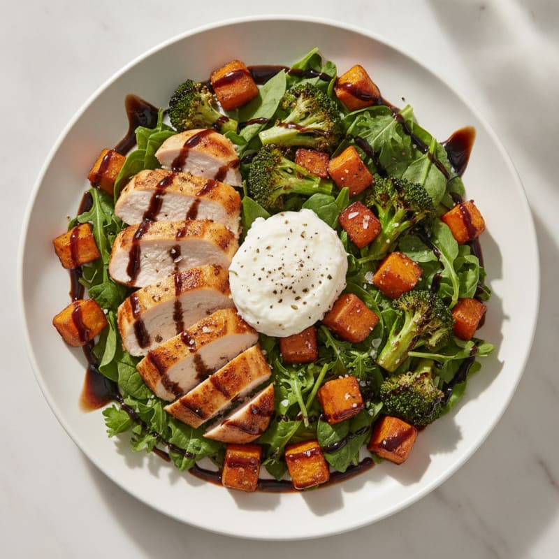 Goat Cheese Salad with Roasted Vegetables