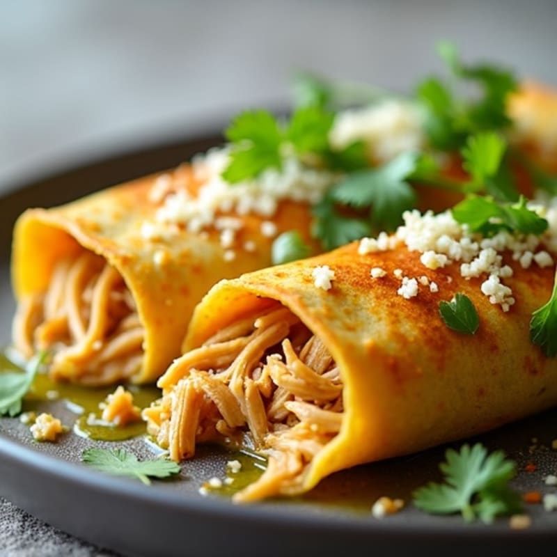 Salsa Verde Shredded Chicken Enchiladas