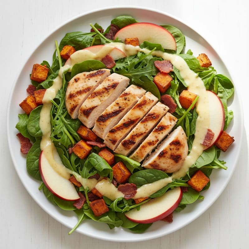 Grilled Chicken Apple Salad with Greek Yogurt Dressing