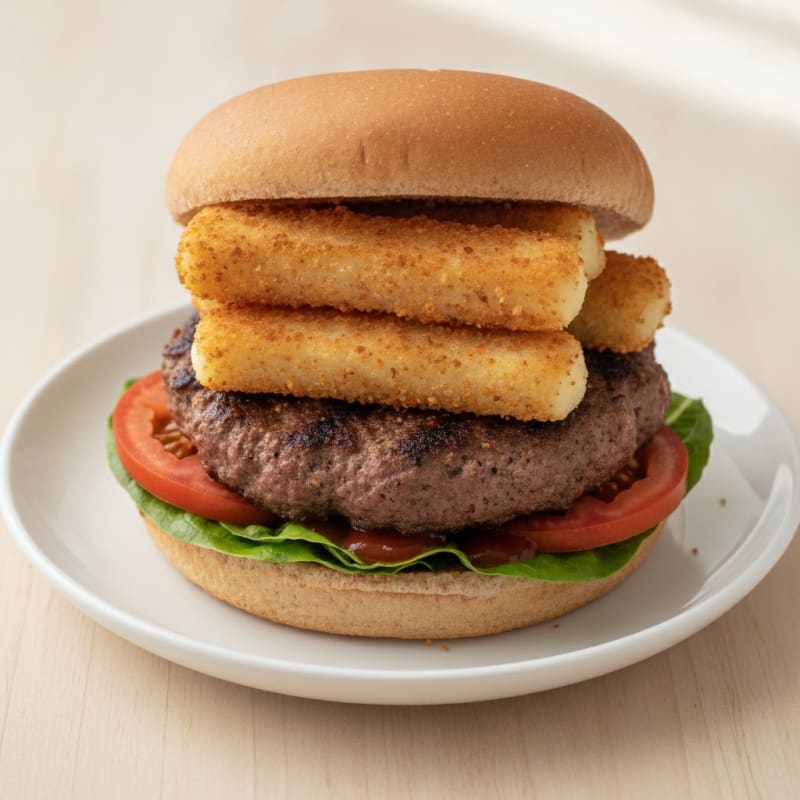 Mozzarella Stick Beef Burger