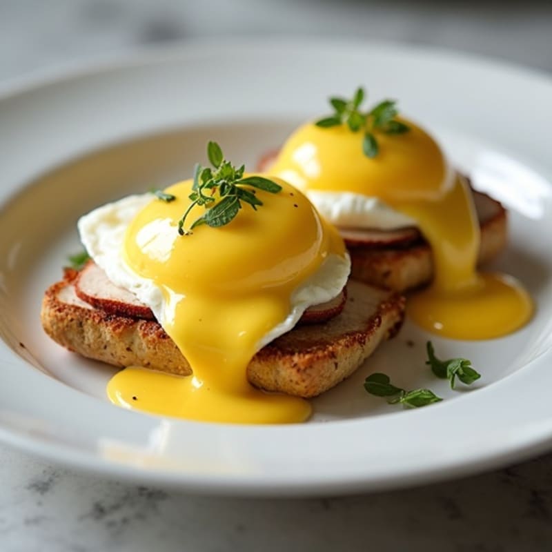 Silky Poached Eggs with Herb-Roasted Turkey and Hollandaise