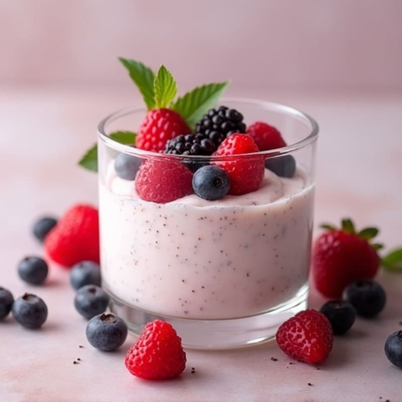 Greek Yogurt Protein Mousse with Mixed Berries