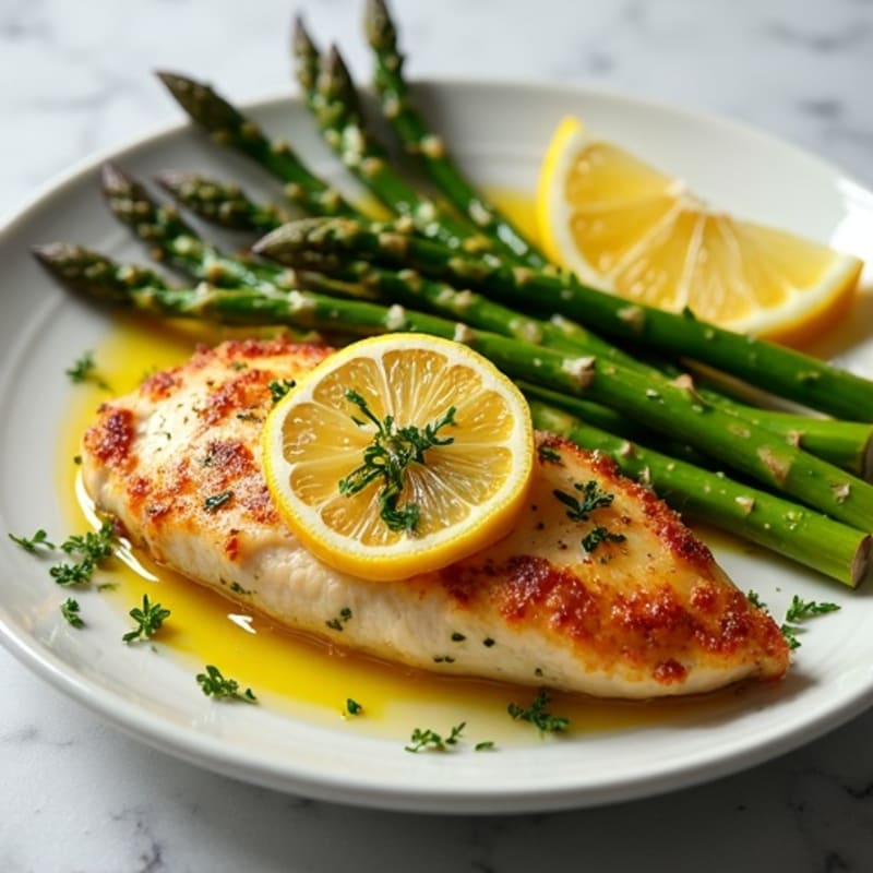 Crispy Lemon-Herb Chicken with Roasted Asparagus