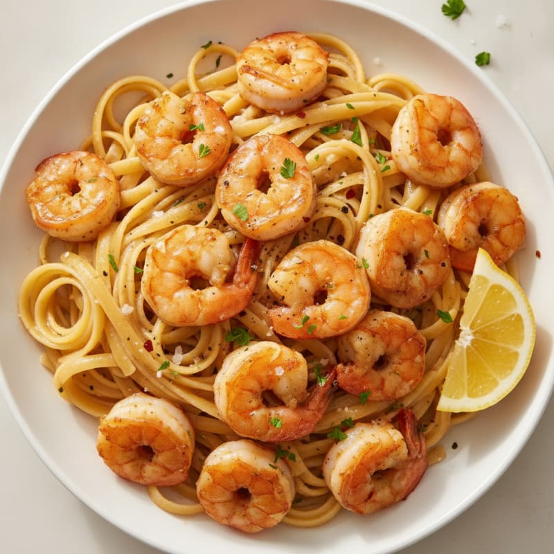 Garlic Butter Shrimp Scampi with Linguine