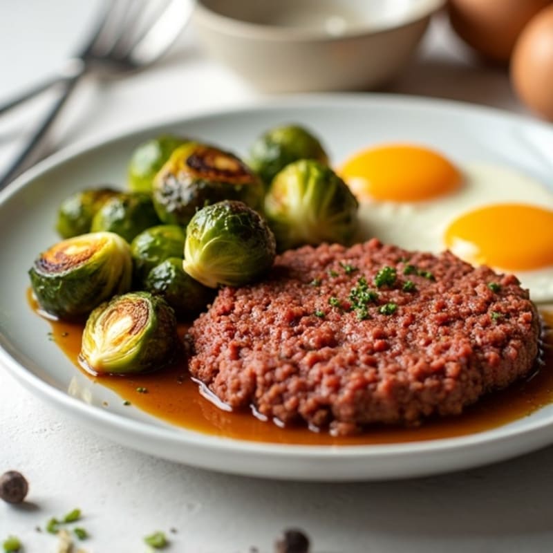Crispy Ground Beef and Roasted Brussels Sprouts