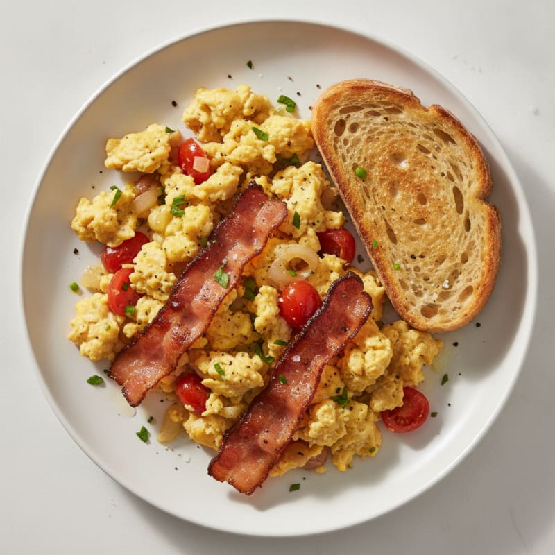 Turkey Bacon and Egg Scramble