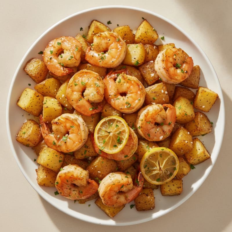 Garlic Shrimp with Roasted Potatoes