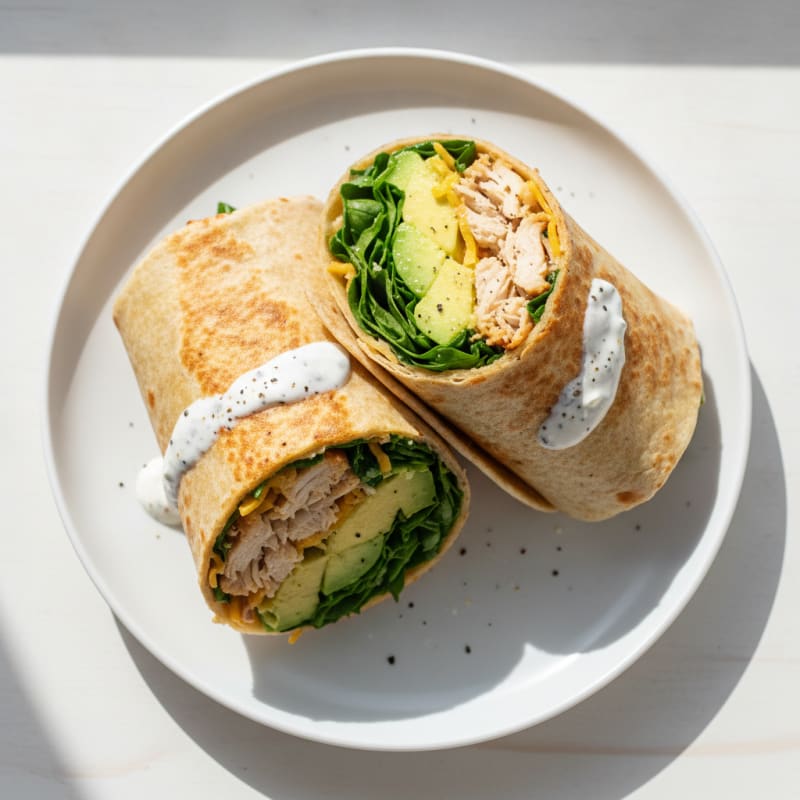 Savory Rotisserie Chicken & Avocado Spinach Wraps