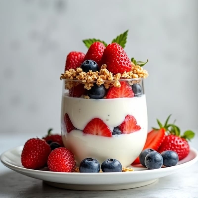 Greek Yogurt Protein Parfait with Mixed Berries