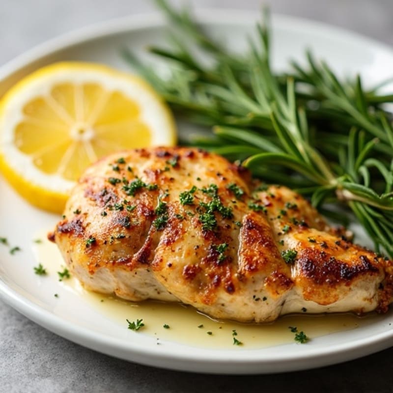 Herb-Crusted Lemon Garlic Pan Seared Chicken
