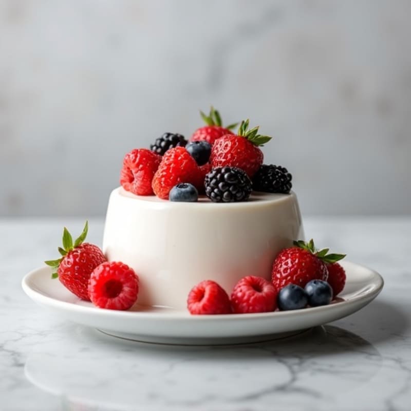 Silky Vanilla Protein Yogurt with Mixed Berries