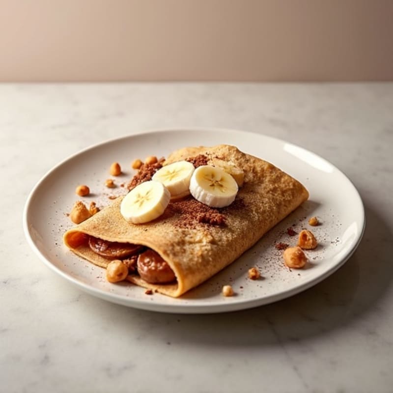 Protein Crepes with Creamy Banana Cacao Hazelnut Filling