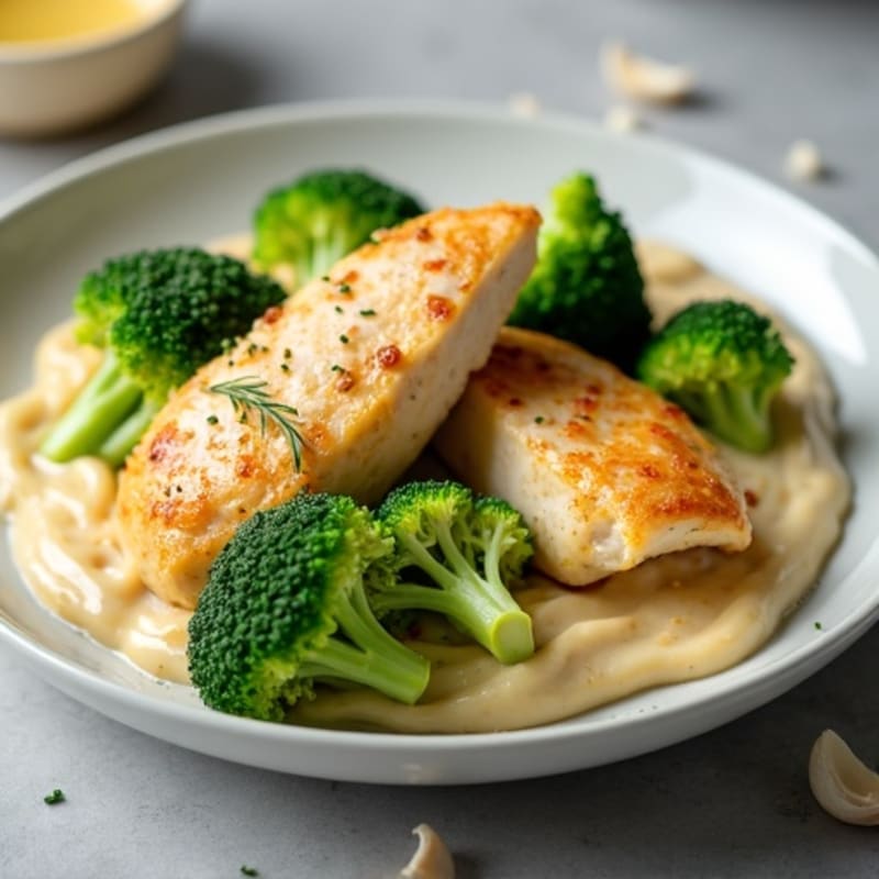 Creamy Garlic Parmesan Chicken and Broccoli