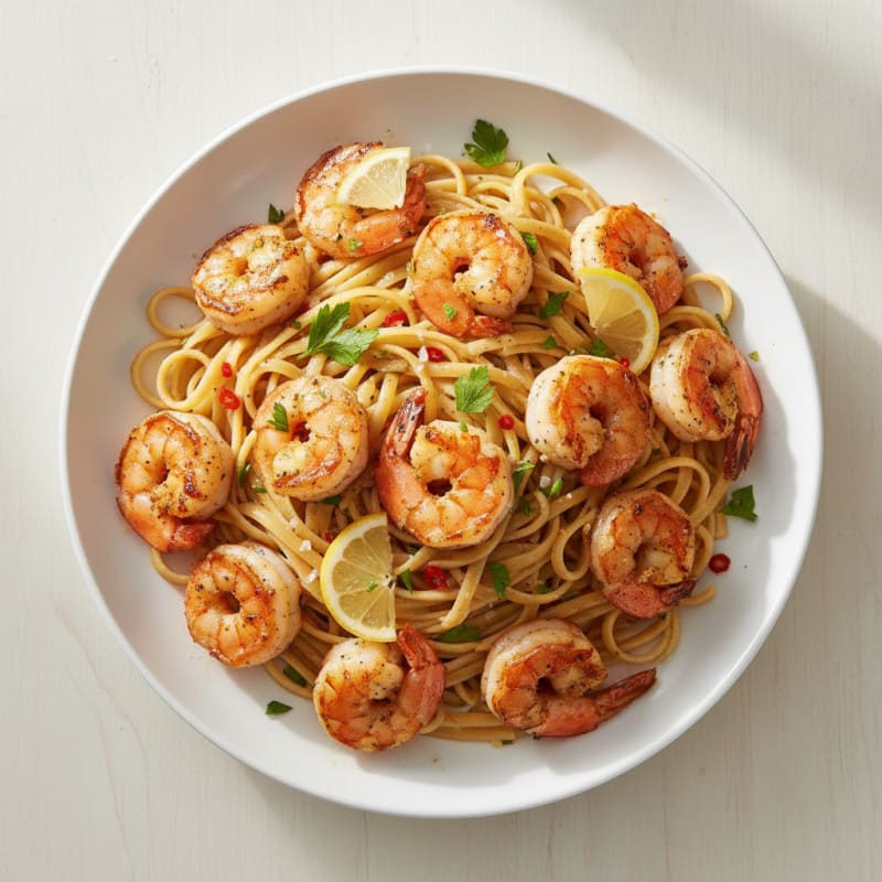 Garlic Butter Shrimp Scampi with Linguine