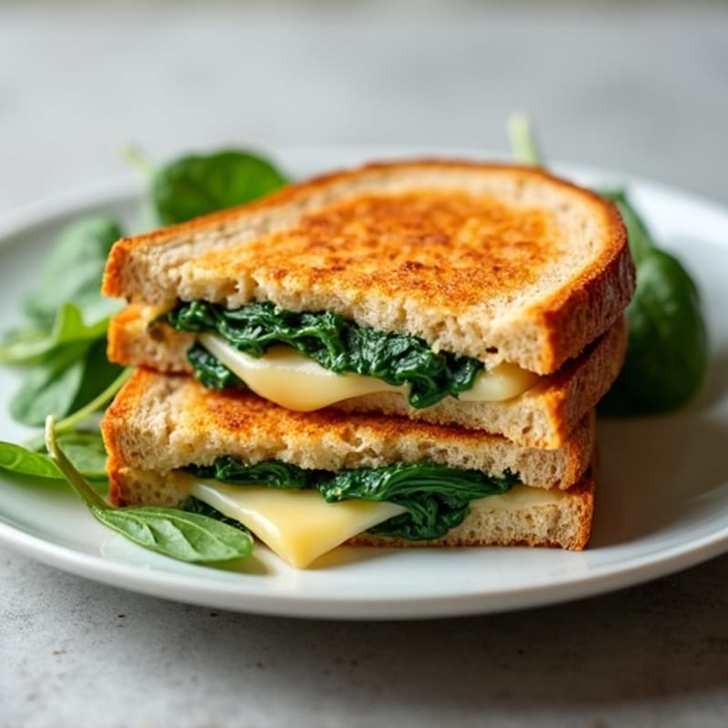 Protein-Packed Grilled Three-Cheese with Spinach