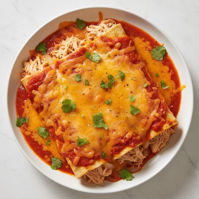 Classic Chicken Enchiladas with Red Sauce