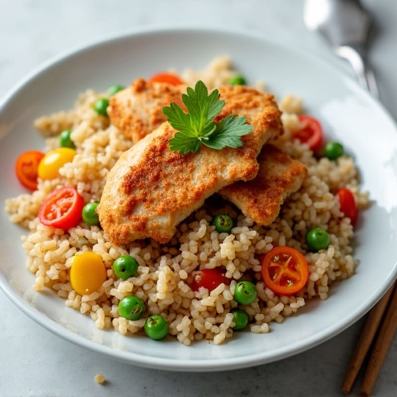 Crispy Chicken and Wholesome Veggie Fried Rice