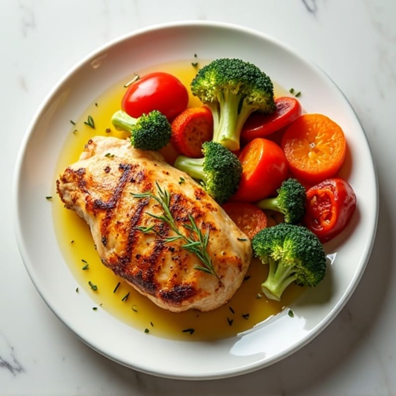 Lemon Herb Roasted Chicken with Crispy Roasted Vegetables