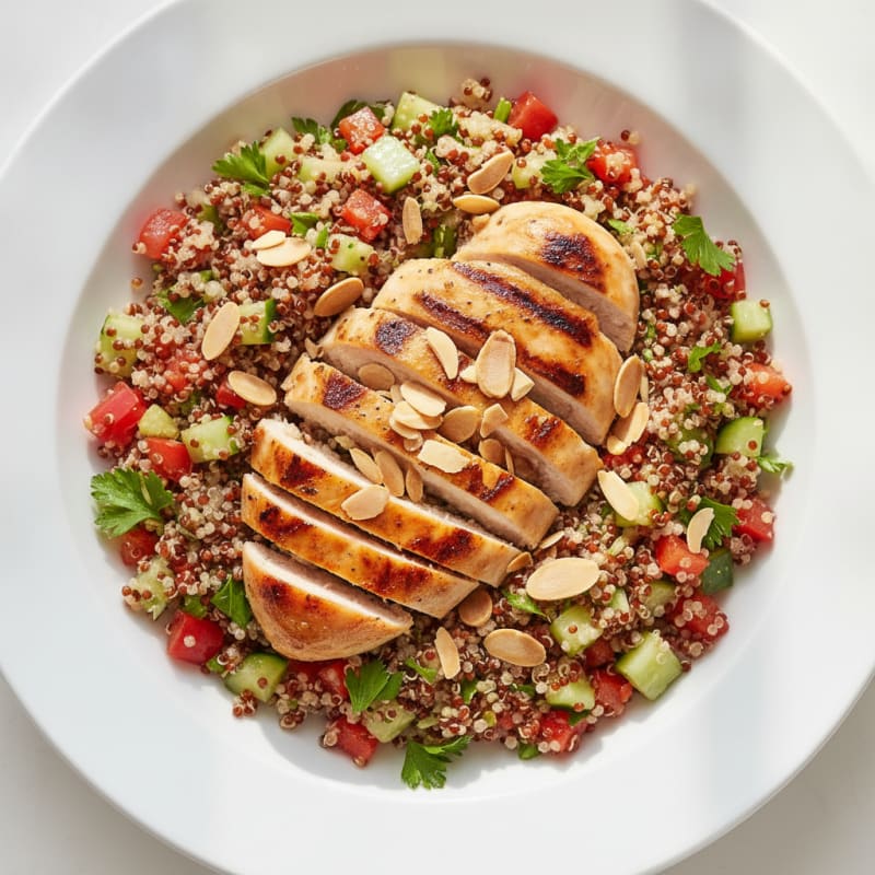 Grilled Chicken Breast with Crunchy Quinoa Salad