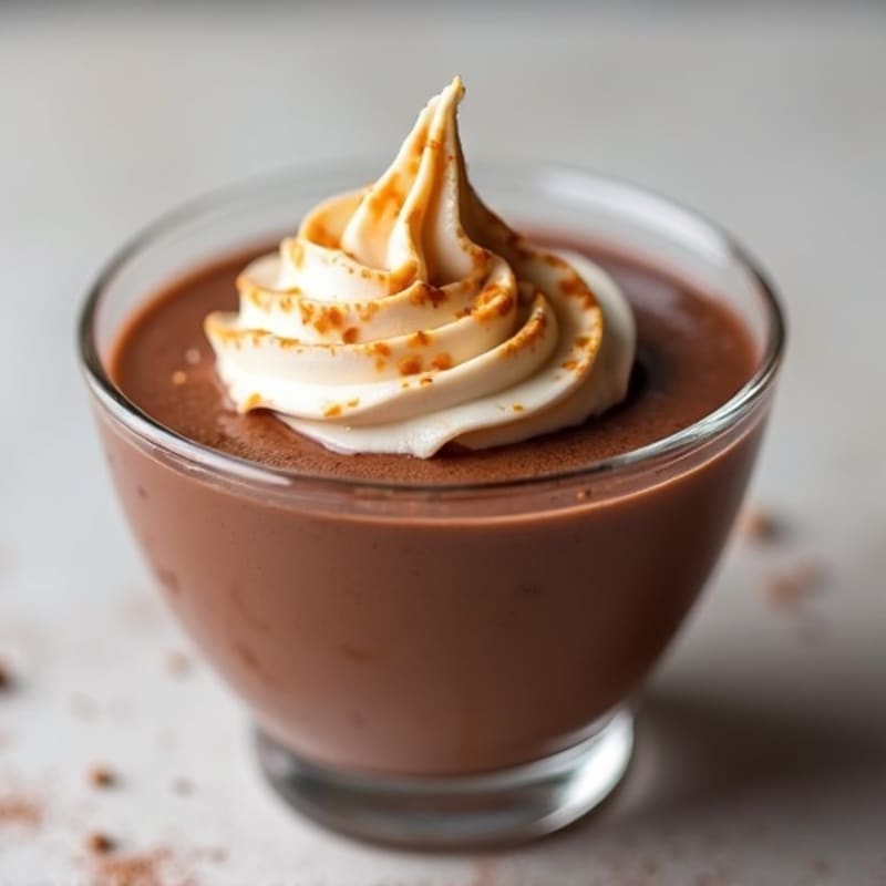 Silky Chocolate Protein Pudding with Peanut Butter Swirl