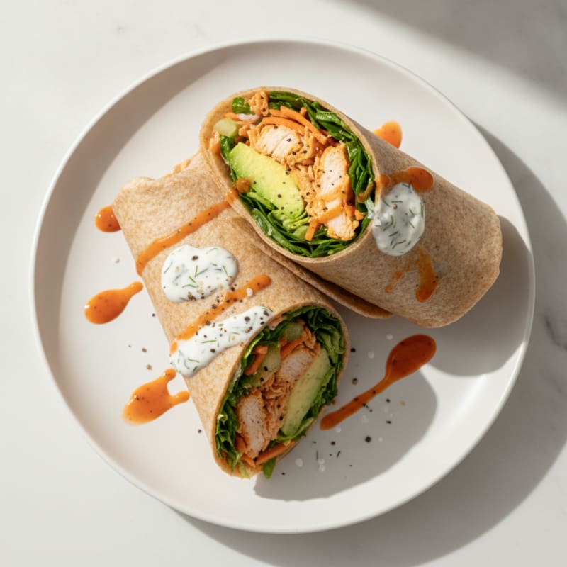 Buffalo Ranch Chicken Salad Wrap
