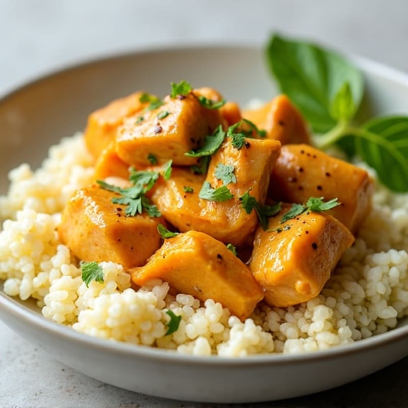 Creamy Coconut Butter Chicken with Cauliflower Rice